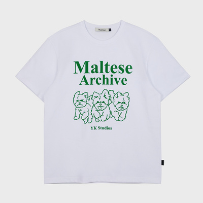 Wai Kei Maltese Archive Line Graphic Half Sleeve Tshirts