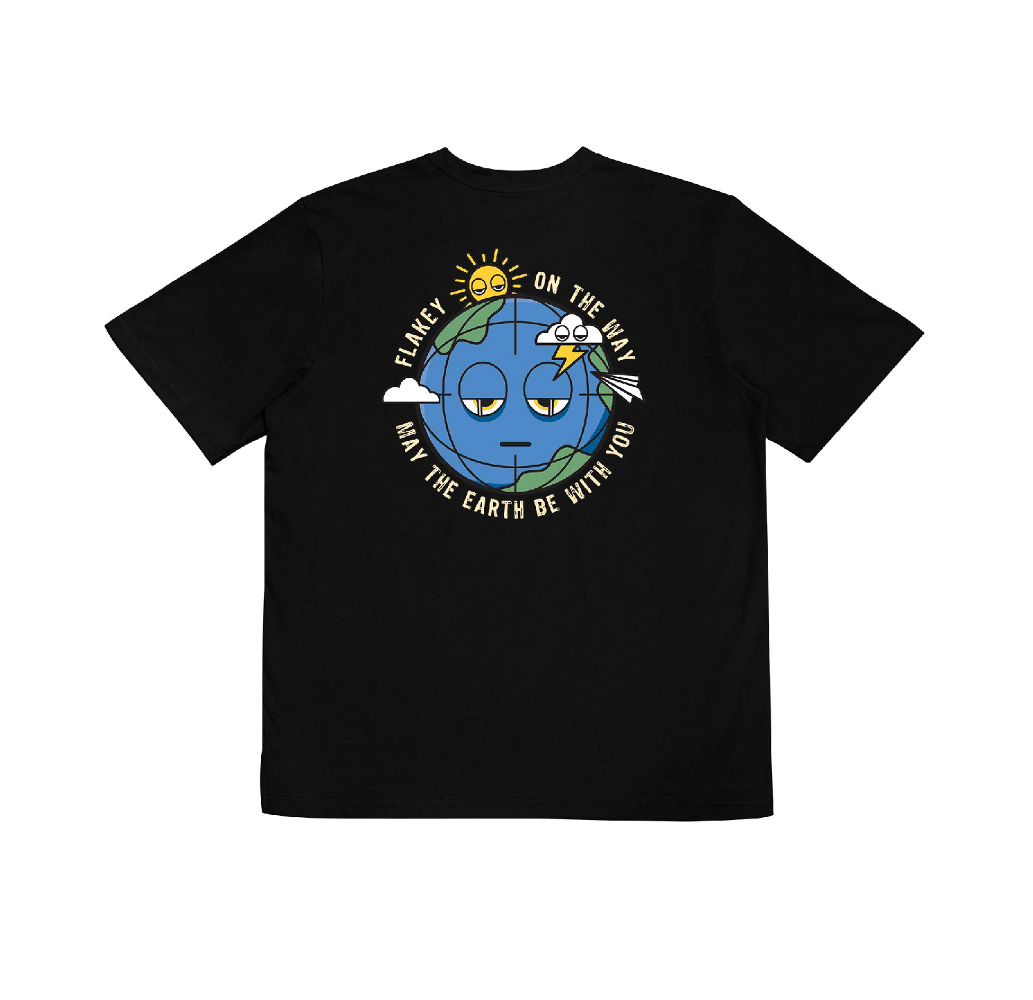 山系2.0「地球先生」黑色印花T恤