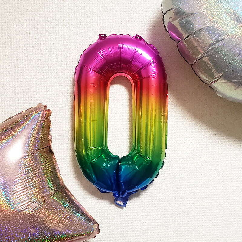 佈置用氣球/彩色數字0