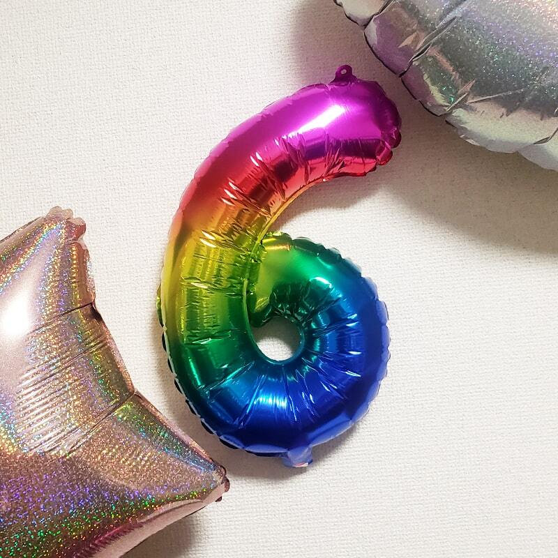 佈置用氣球/彩色數字6