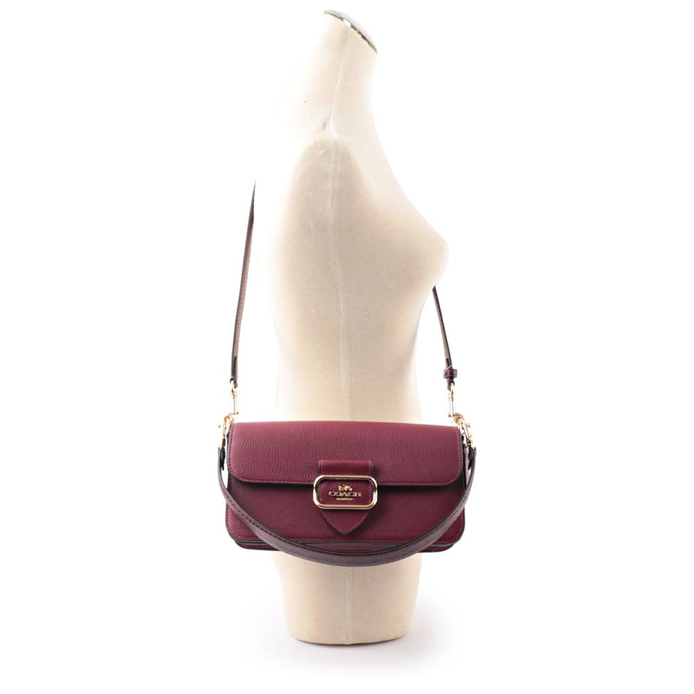 【COACH】Morgan 方形馬車標誌二用法棍包(黑櫻桃色)