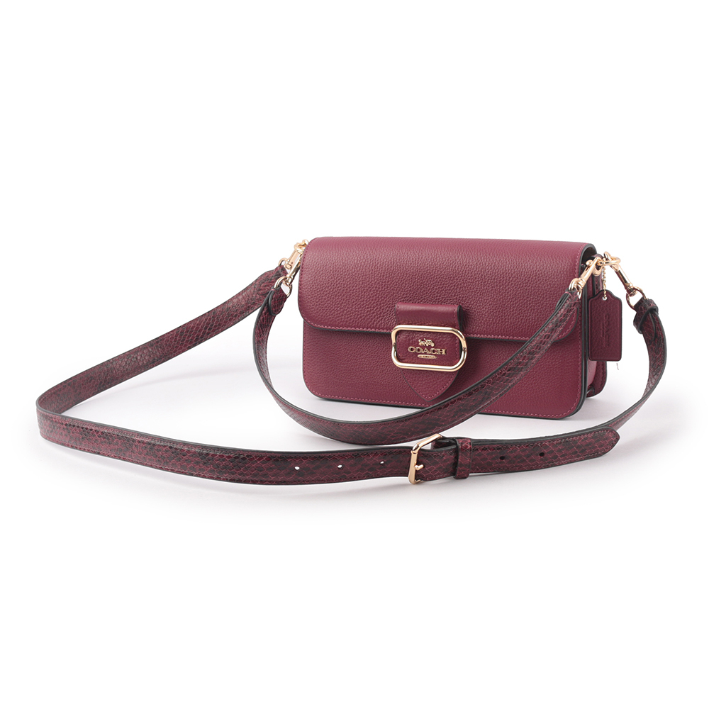【COACH】Morgan 方形馬車標誌二用法棍包(黑櫻桃色)