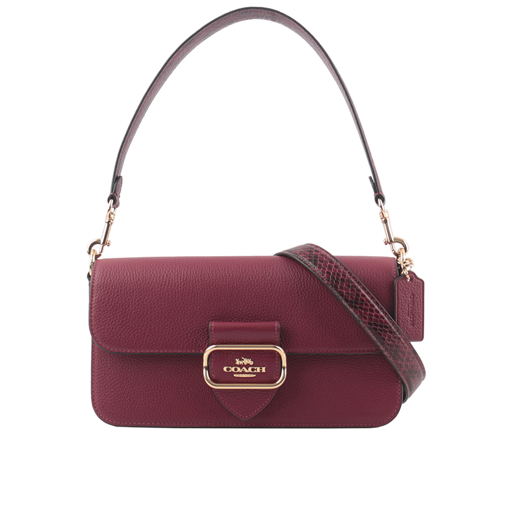 【COACH】Morgan 方形馬車標誌二用法棍包(黑櫻桃色)