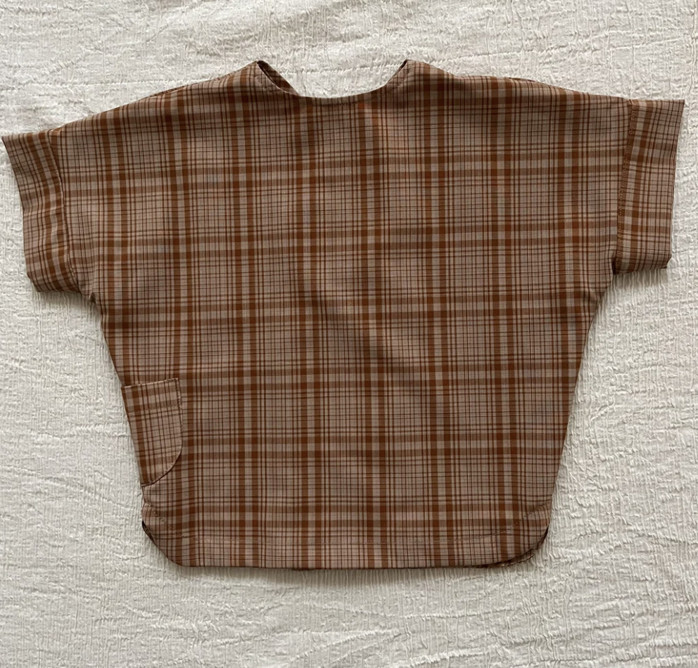 HELLO LUPO 排釦格紋上衣 ZEN SHIRT SHORT SLEEVES - Arancione quadri