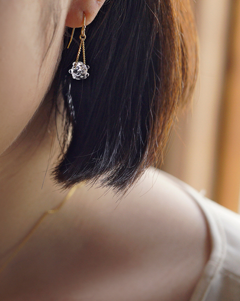 HARIO-LWF-手工玻璃耳環/牛奶皇冠