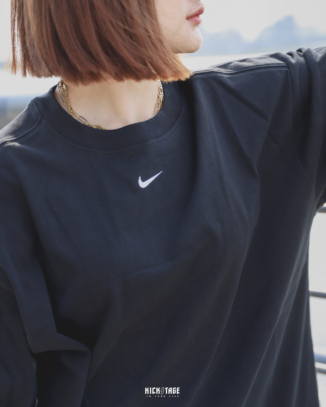 **特價商品售出不退換**女款 NIKE W NSW ESSNTL SS TEE 黑色 白色 亮綠色 小勾刺繡 基本款 寬鬆版 落肩 短T【DX7911-010】