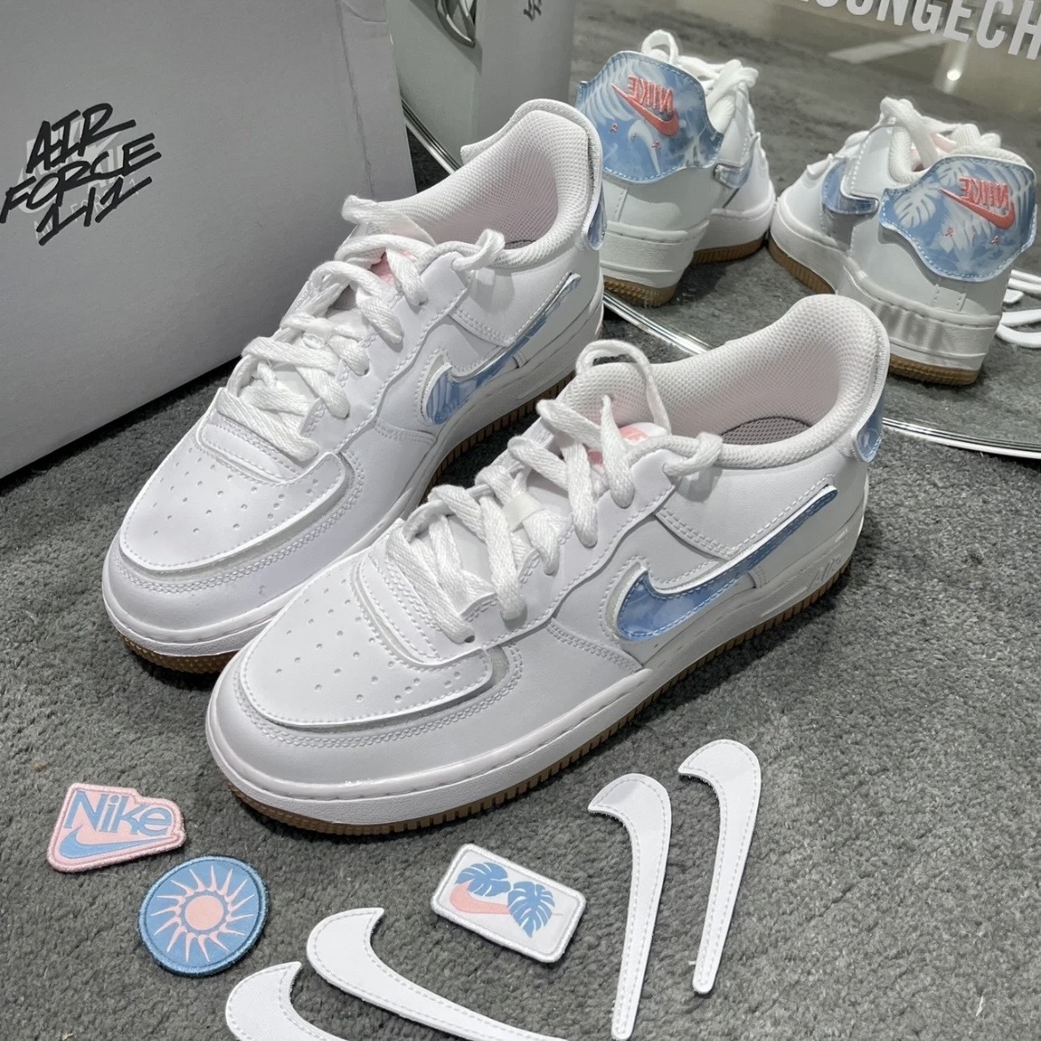 Nike Air Force 1 Low (GS) 白藍魔鬼氈DIY DM1020-100