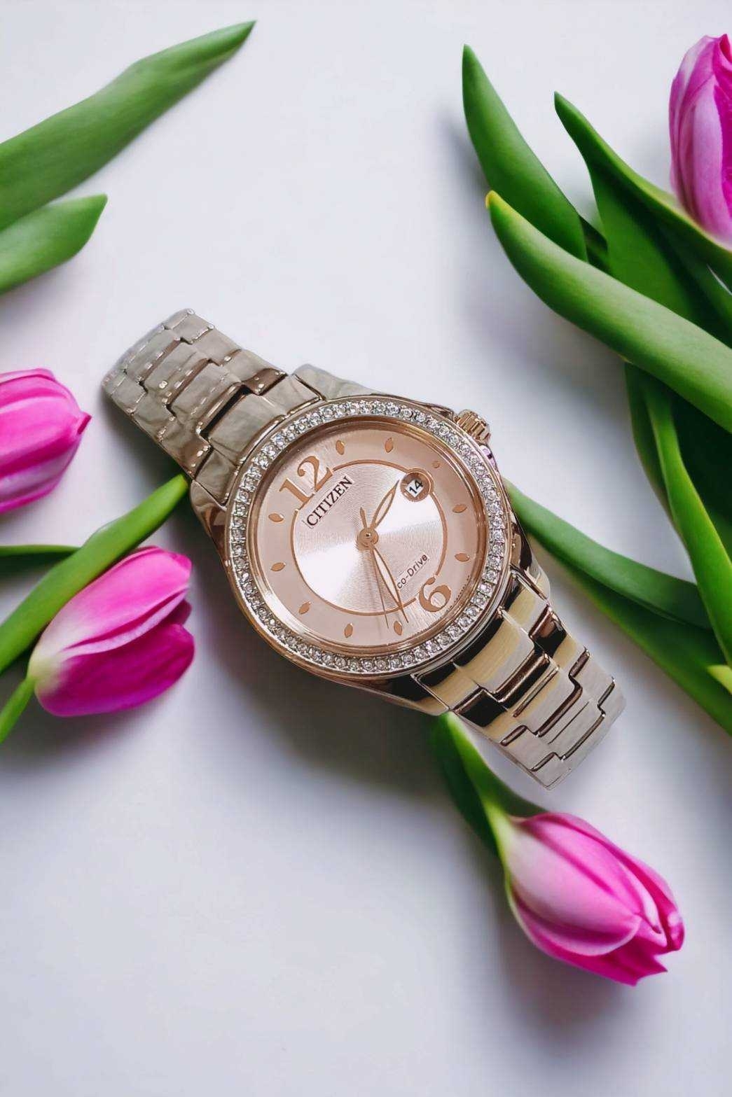 【CITIZEN 星辰】光動能璀璨晶鑽時尚腕錶FE1253-80X 29.5mm 現代鐘錶