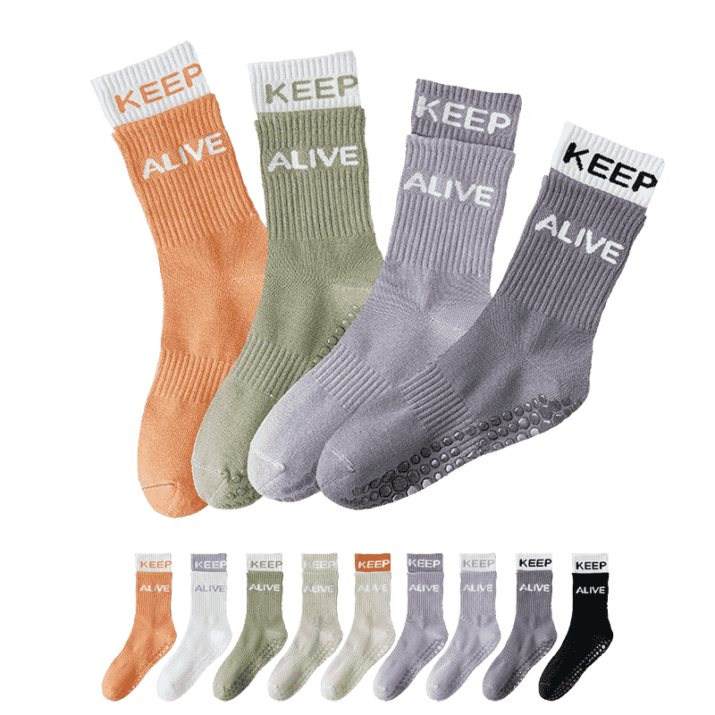 防滑撞色瑜珈襪