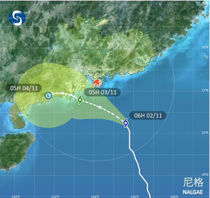 20221102 Hong Kong Typhoon Warning No. 8 has been iss