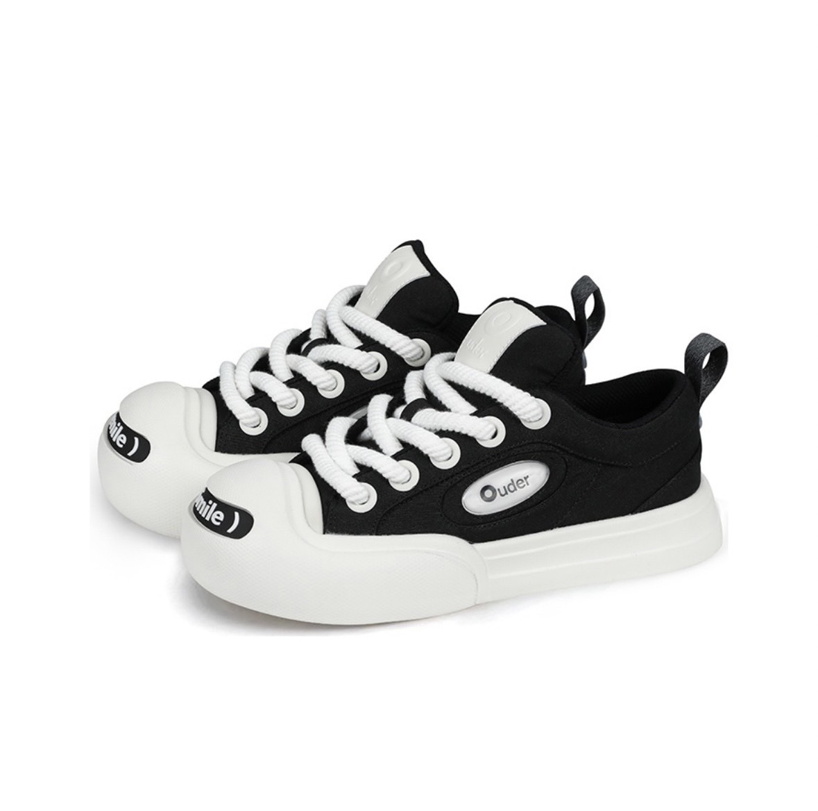 Ouder (Smile) 開口笑 圓頭厚底 黑白 低筒 帆布鞋 新銳設計師品牌