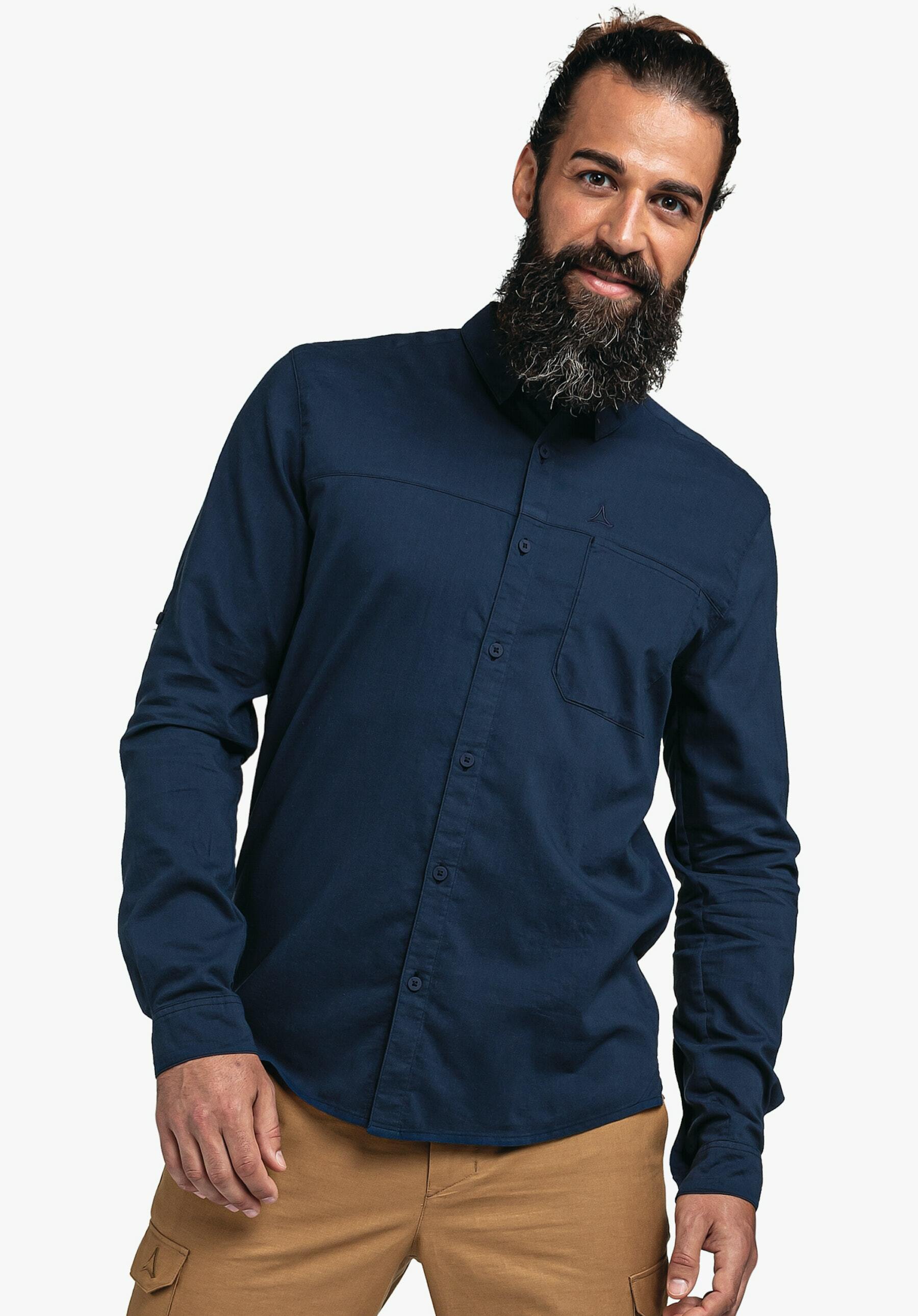 【Schoffel】男超速乾排汗透氣長袖襯衫 / 23SL20-23711-[藍、淺藍]