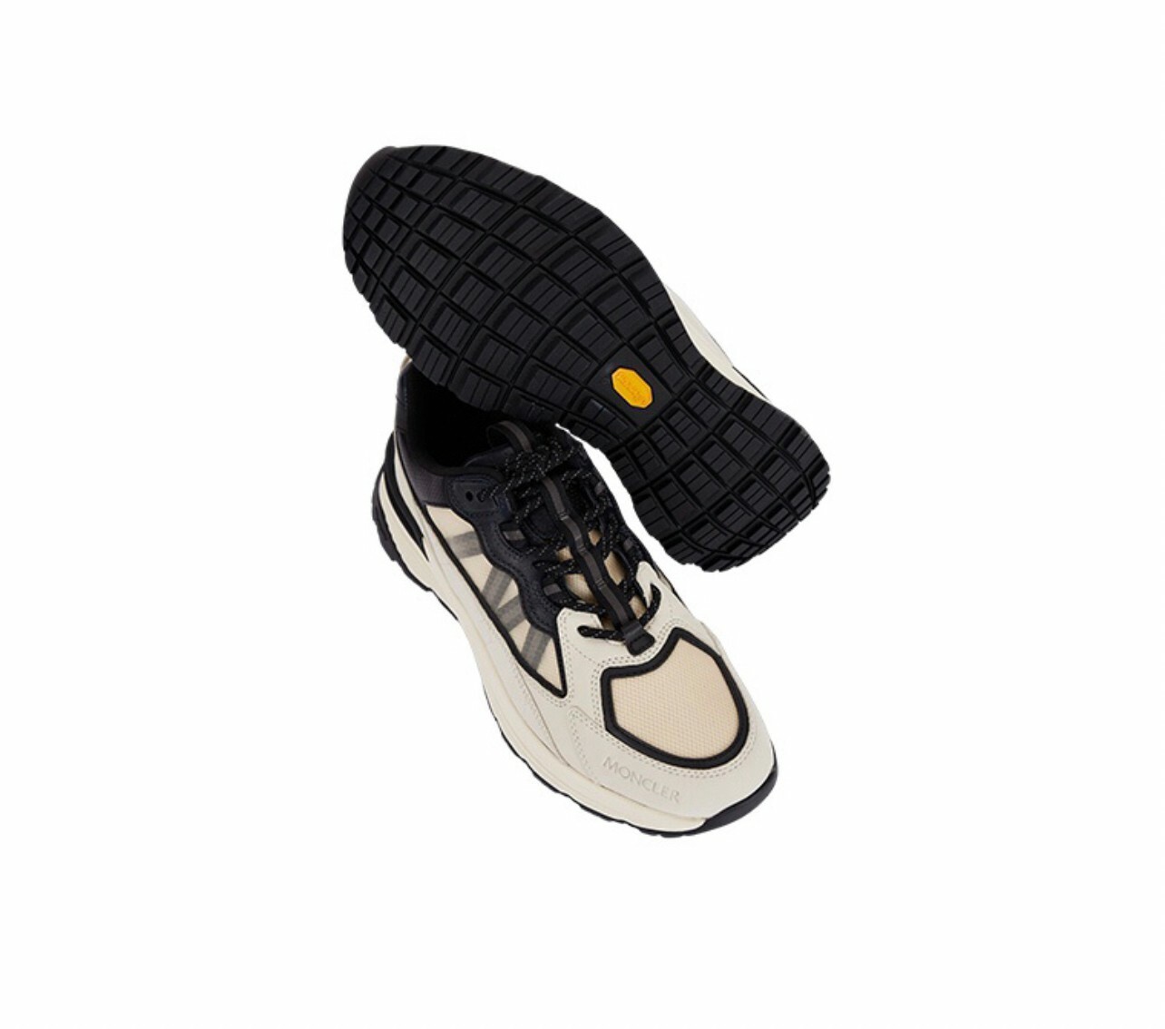 代購 MONCLER 皮革 運動鞋 時尚系帶 休閒鞋 米色 APR-