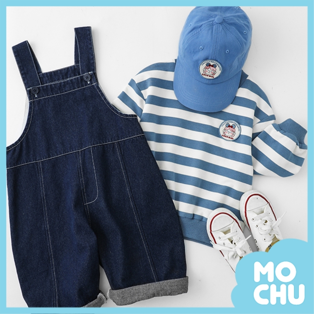 可愛寬鬆牛仔背帶褲(兩色)