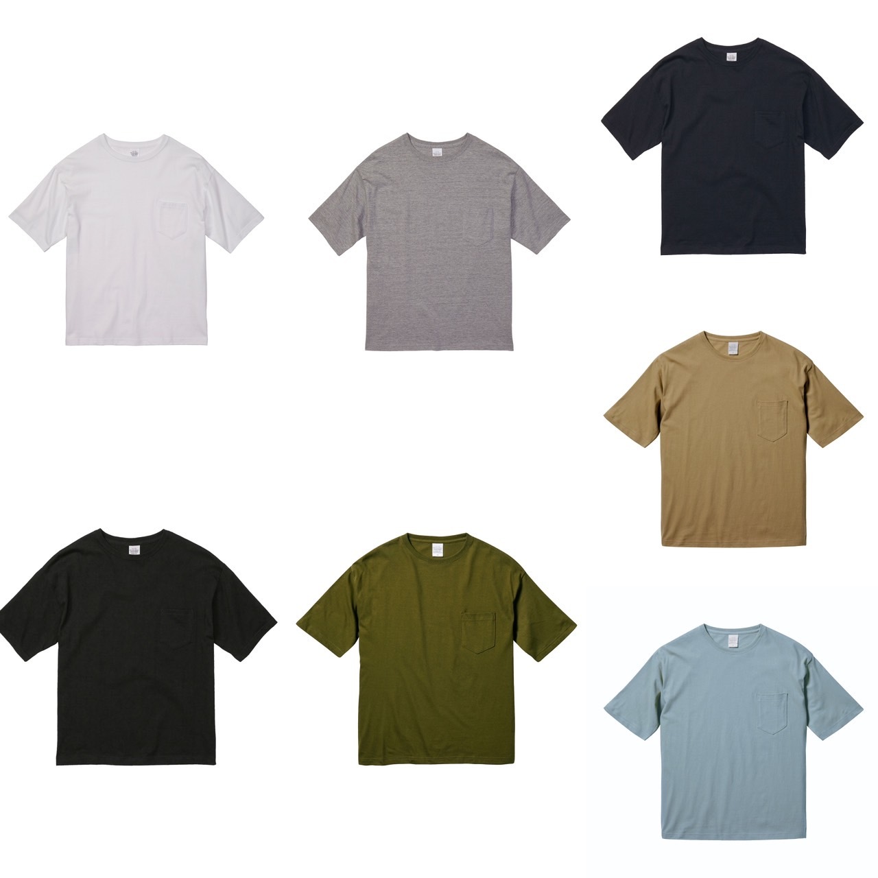 United Athle 5.6oz Wide Fit Dropped Shoulders Plain Pocket Short T