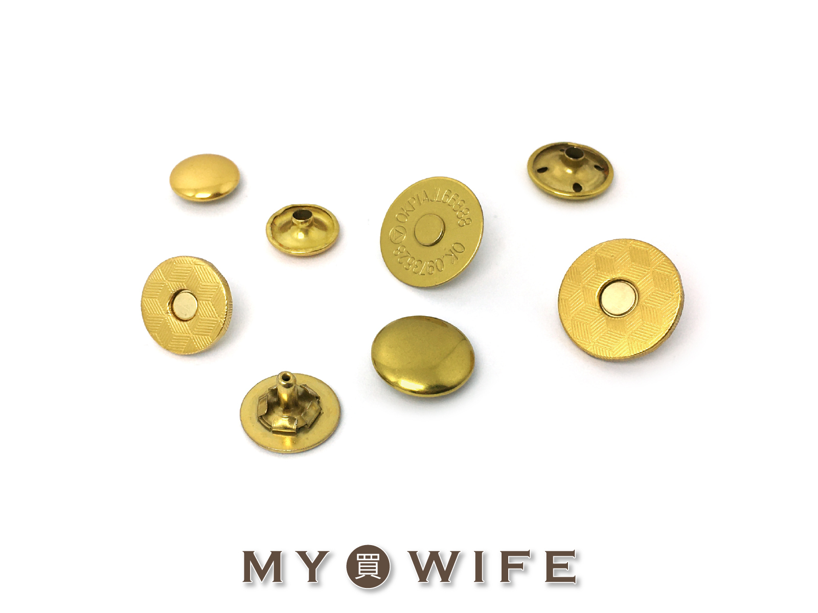 黃銅色撞釘磁釦(薄)_2規格(10入)