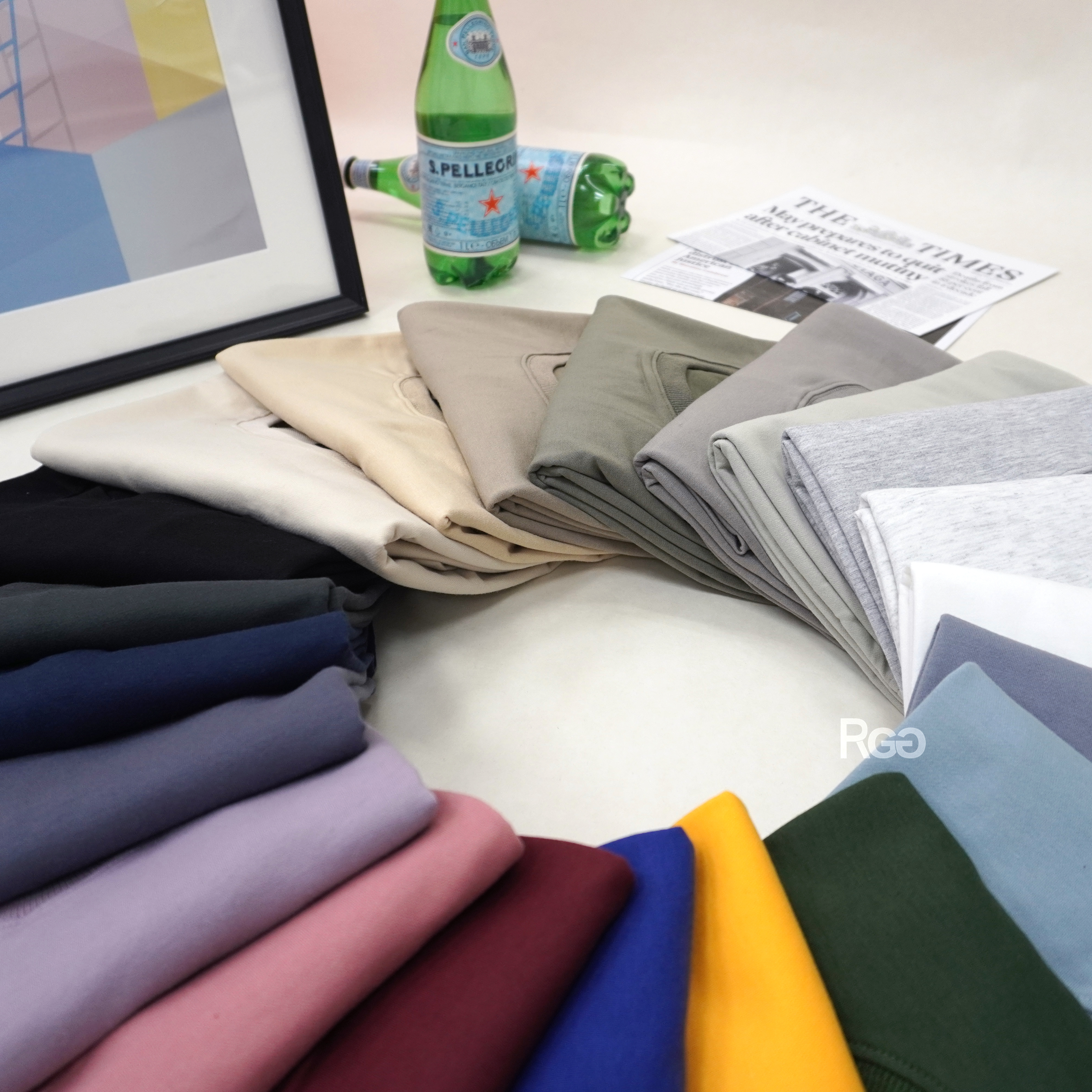 #18634 韓版細絨布落肩素面短T