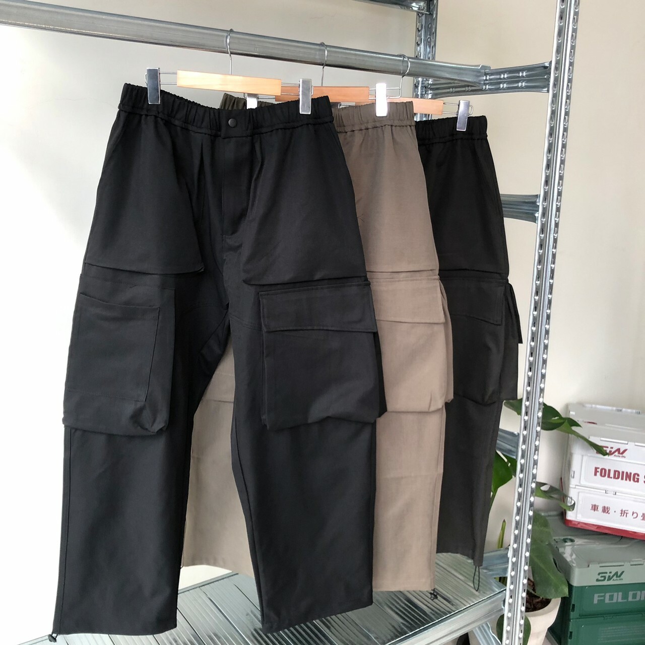 CYCLE 日系山系立體多口袋微彈力工裝寬褲 CYC336