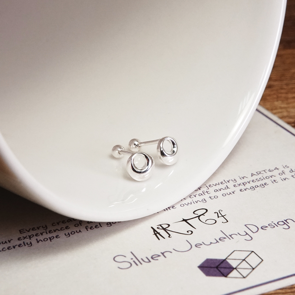 月影 圓圈耳針 925純銀 轉珠耳環 鎖珠耳環