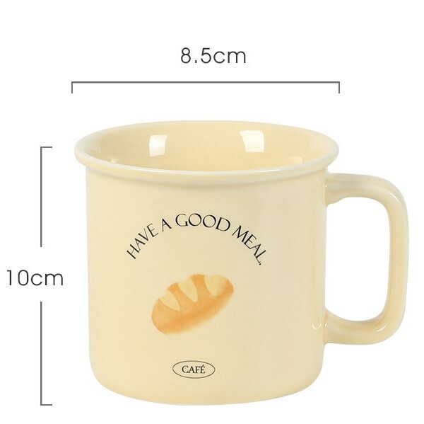 《1992》奶油風胖胖麵包翻口馬克杯300ML