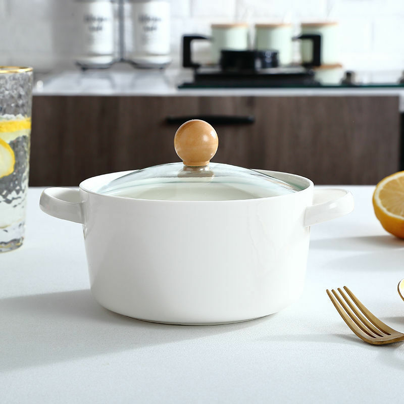 《1994》北歐風陶瓷雙耳加蓋碗