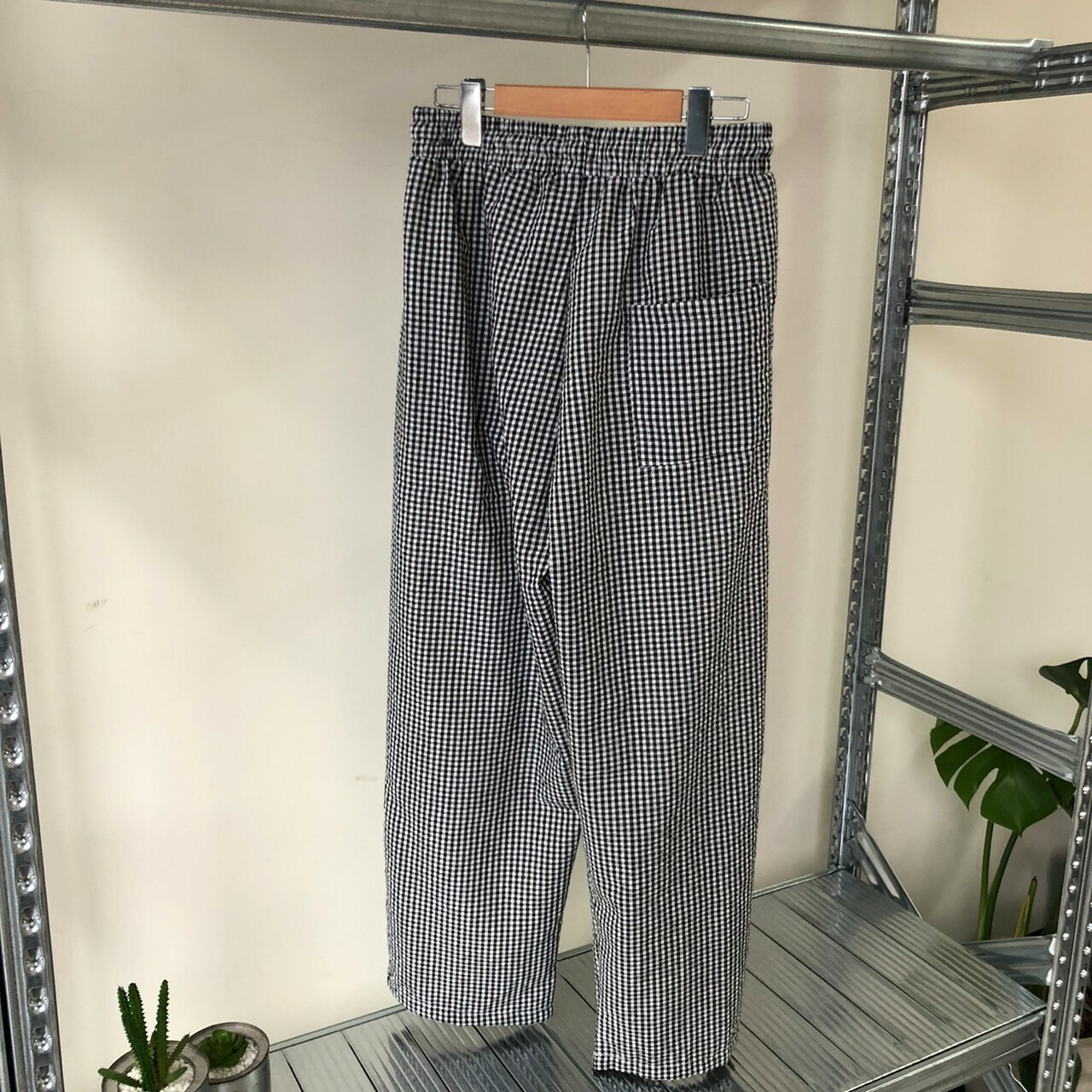 T+CC 格紋褲 日常 休閒 棉褲 格紋寬褲 68624