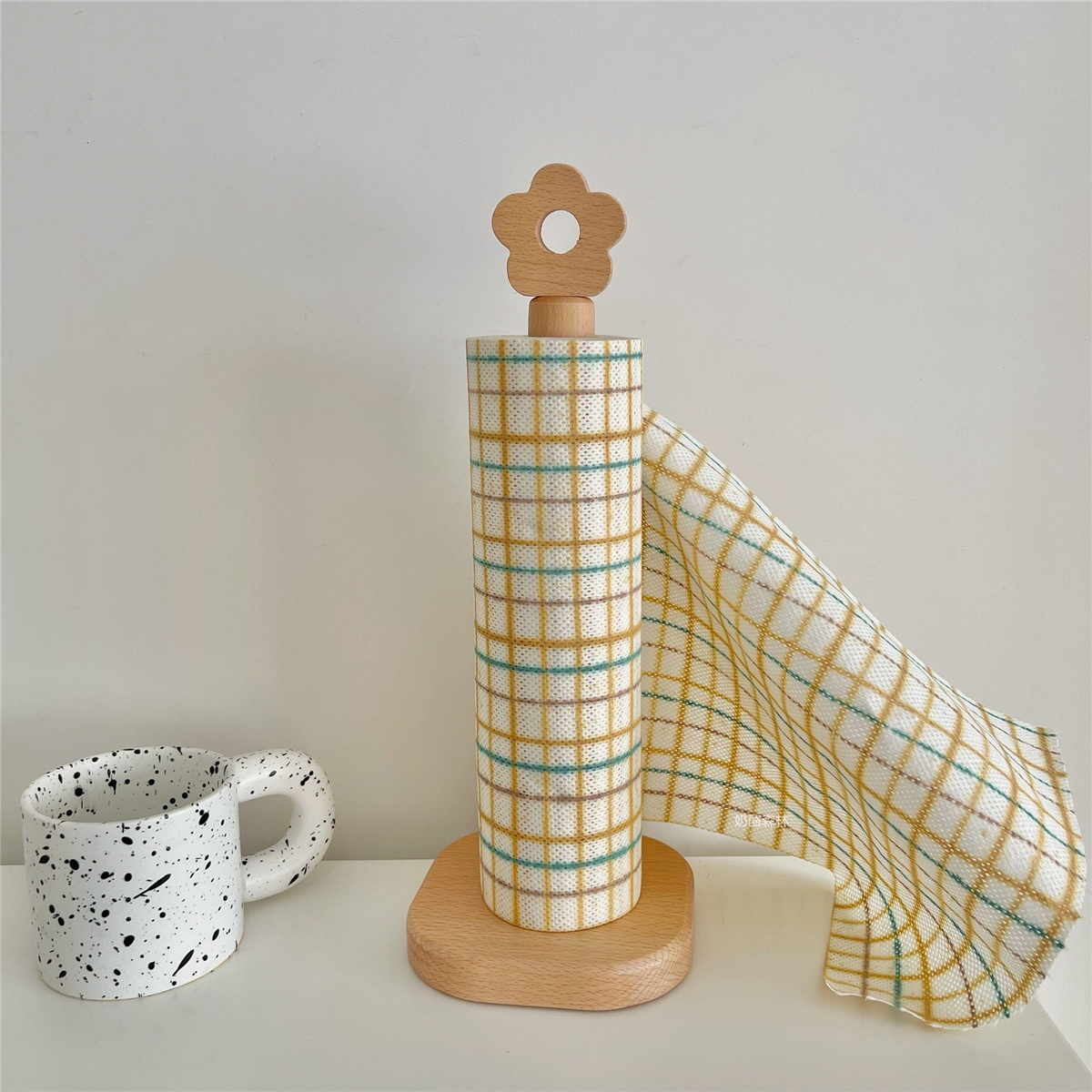 《1997》原木花朵紙巾卷水杯掛架