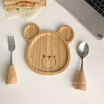 《1999》可愛小熊竹製餐盤