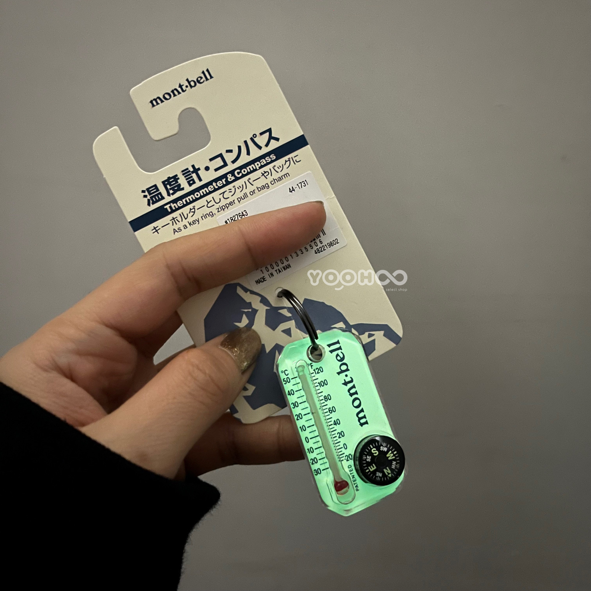 預購┃日本 mont-bell 溫度計 夜光 螢光  指南針 鑰匙圈 吊飾 🌡️🧭