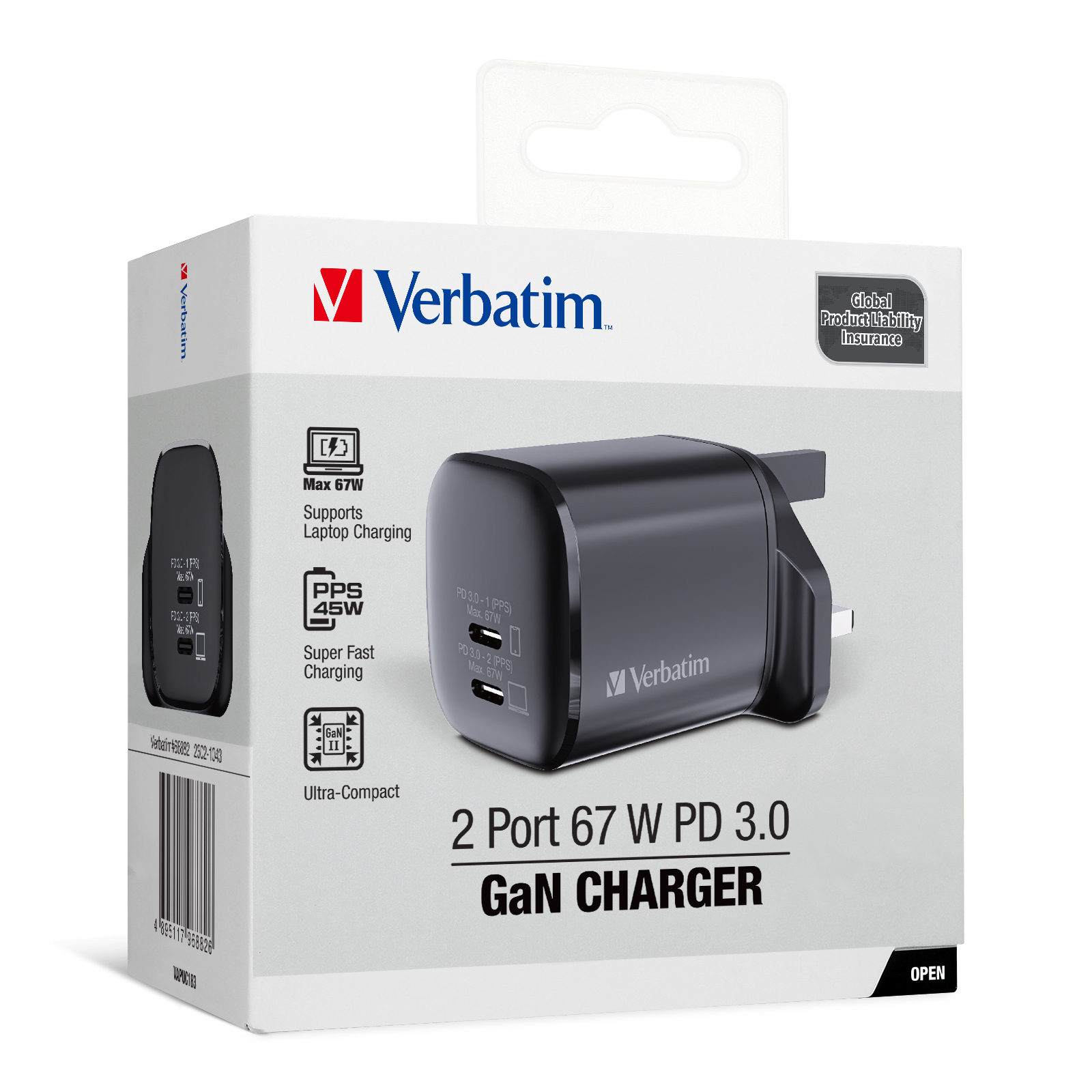 2 Port 67W PD 3.0 GaN 充電器