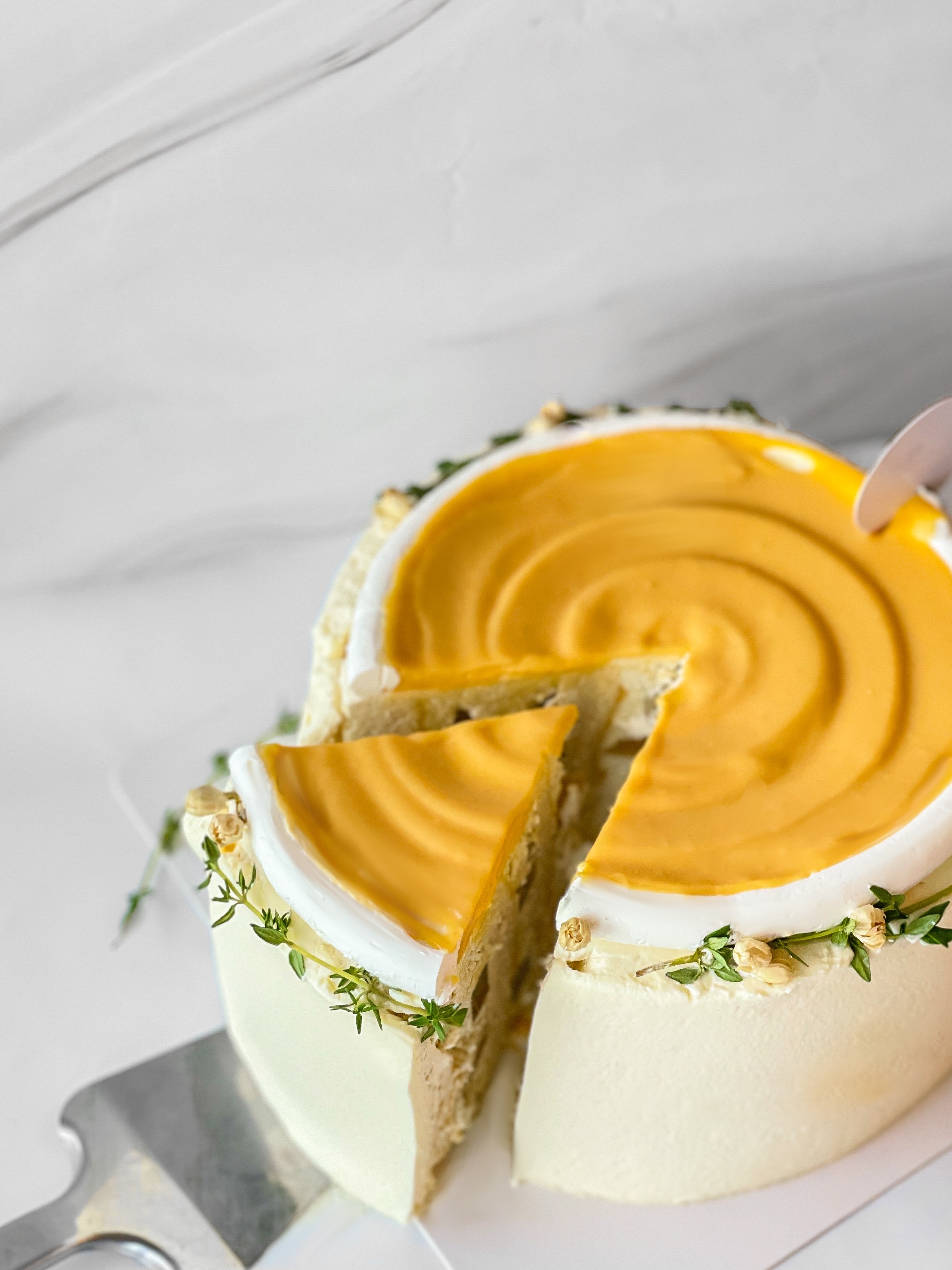 茉莉花熱情果奶油蛋糕