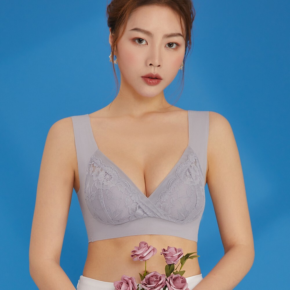 內衣 Olivia 無鋼圈交叉無痕美背涼感內衣-灰色
