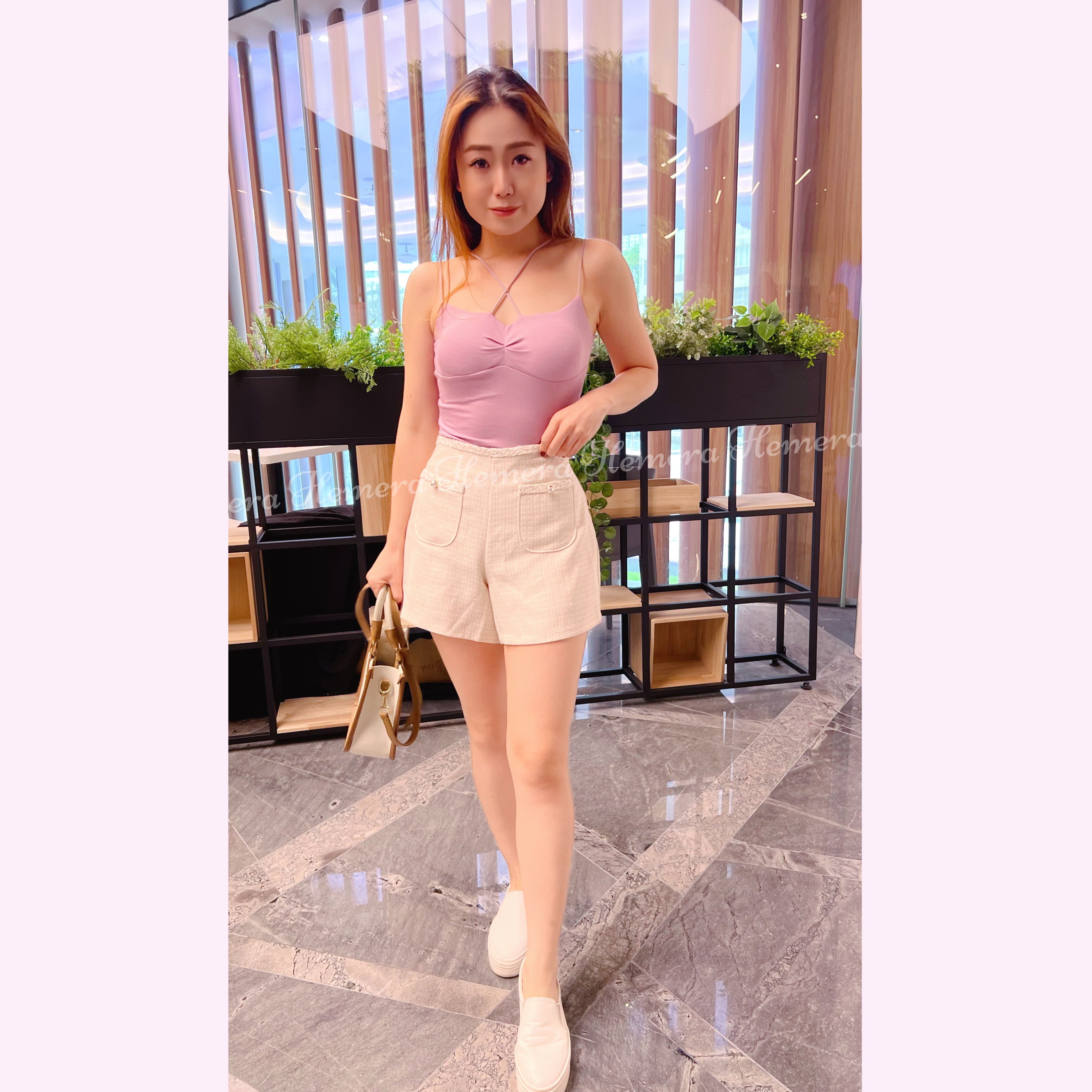 TP23W0428 Push Up Pad 交叉領短款吊帶背心