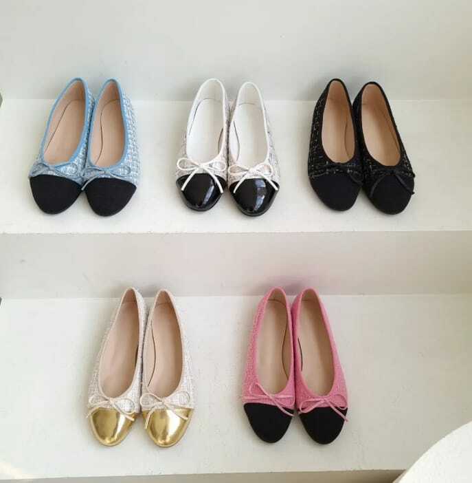 BM81 *Made In Korea* TWEED Pattern Ballet Flats