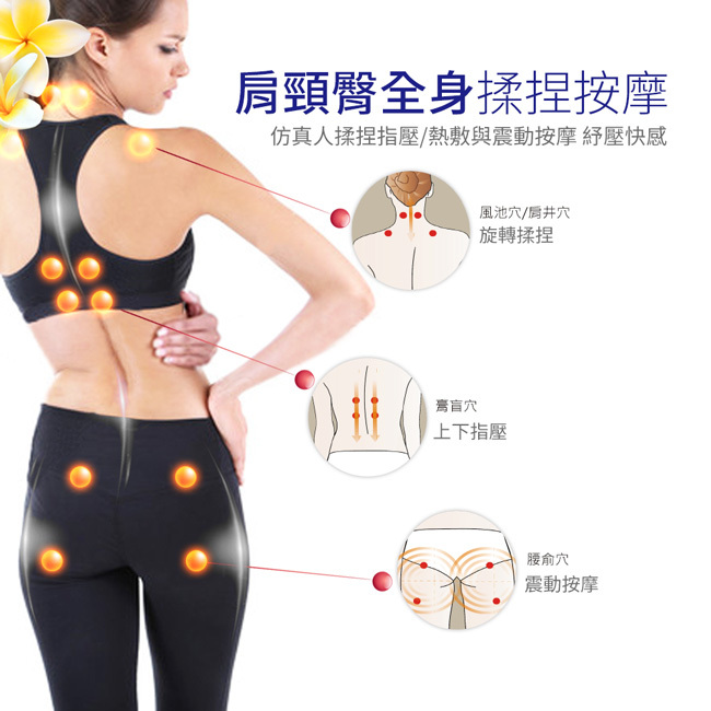 【康生】泰式spa肩頸舒壓按摩椅墊 CM-2022 宅配免運