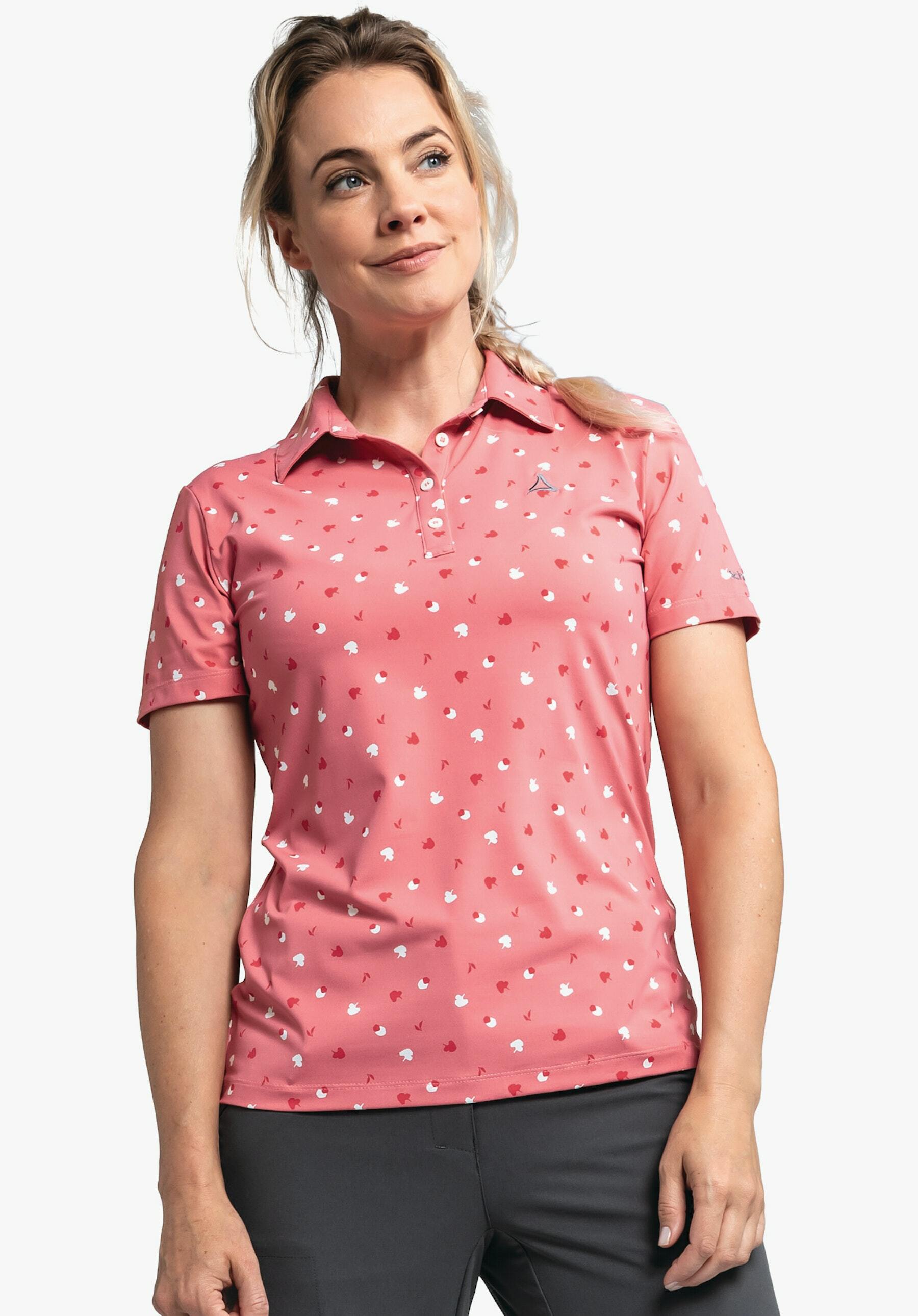 【Schoffel】女快乾短袖印花POLO衫 / 23SL20-13421-[米白、藍、粉]