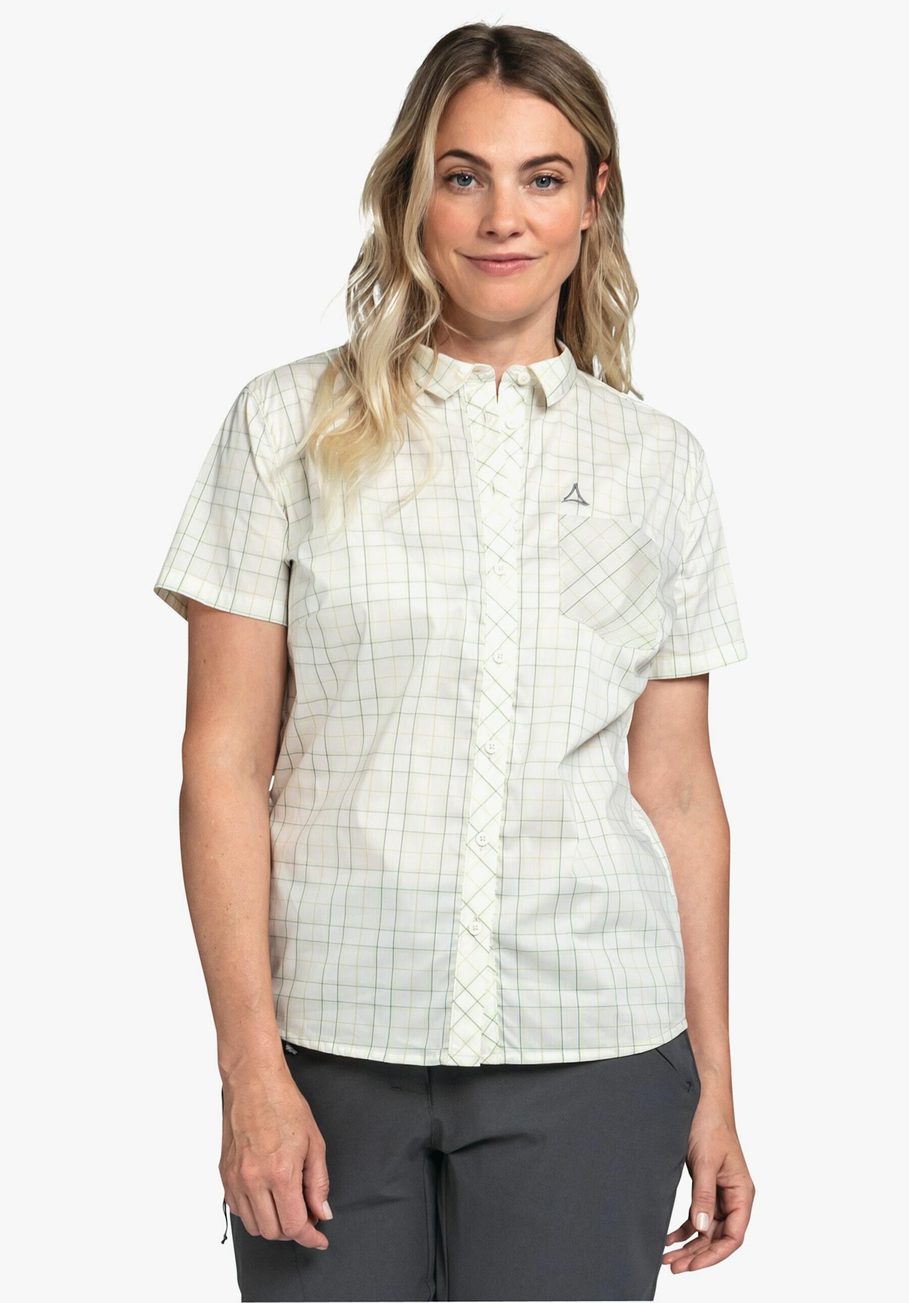 【Schoffel】女快乾彈力短袖襯衫 / 23SL20-13396-[紫、米白]