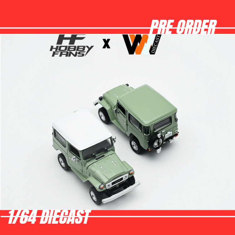 預訂-$150 Hobby Fans Toyota Land Cruiser FJ40 Grasmere Green White Roof [OD19/04]