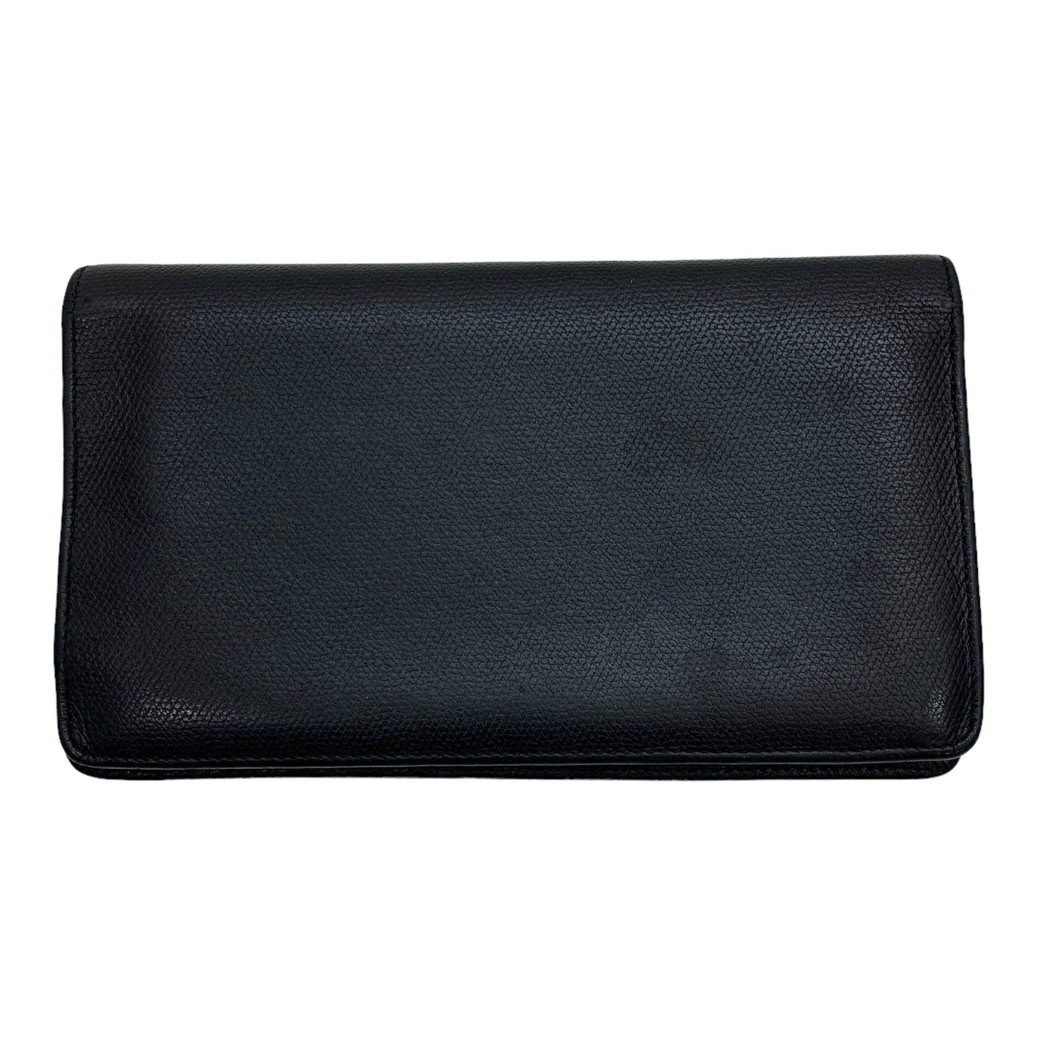 90%NEW二手CHANEL長銀包 黑色牛皮 黑色CC LOGO #香榭站正品