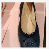 [S] KATE SPADE CLUBHOUSE LEATHER ESPADRILLE FLAT,BLAZER BLUE, K7070-BLAZER BLUE (SKS550)