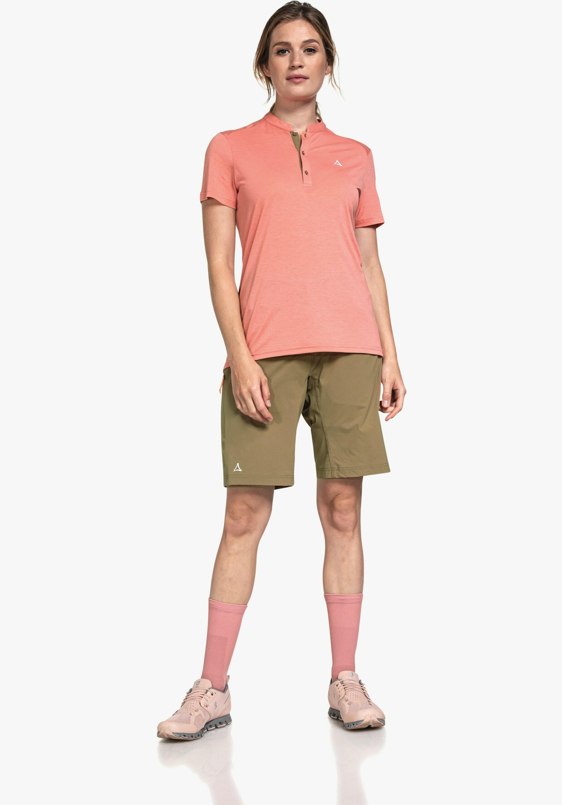 【Schoffel】女排汗透氣快乾短袖POLO衫 / 23SL50-13253-[粉、綠]