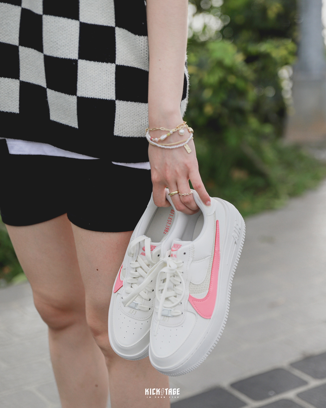 **特價商品售出不退換**女鞋 NIKE AIR FORCE 1 PLT.AF.ORM 白粉 動物紋 雙勾 厚底 增高 AF1【DJ9946-105】25SALE