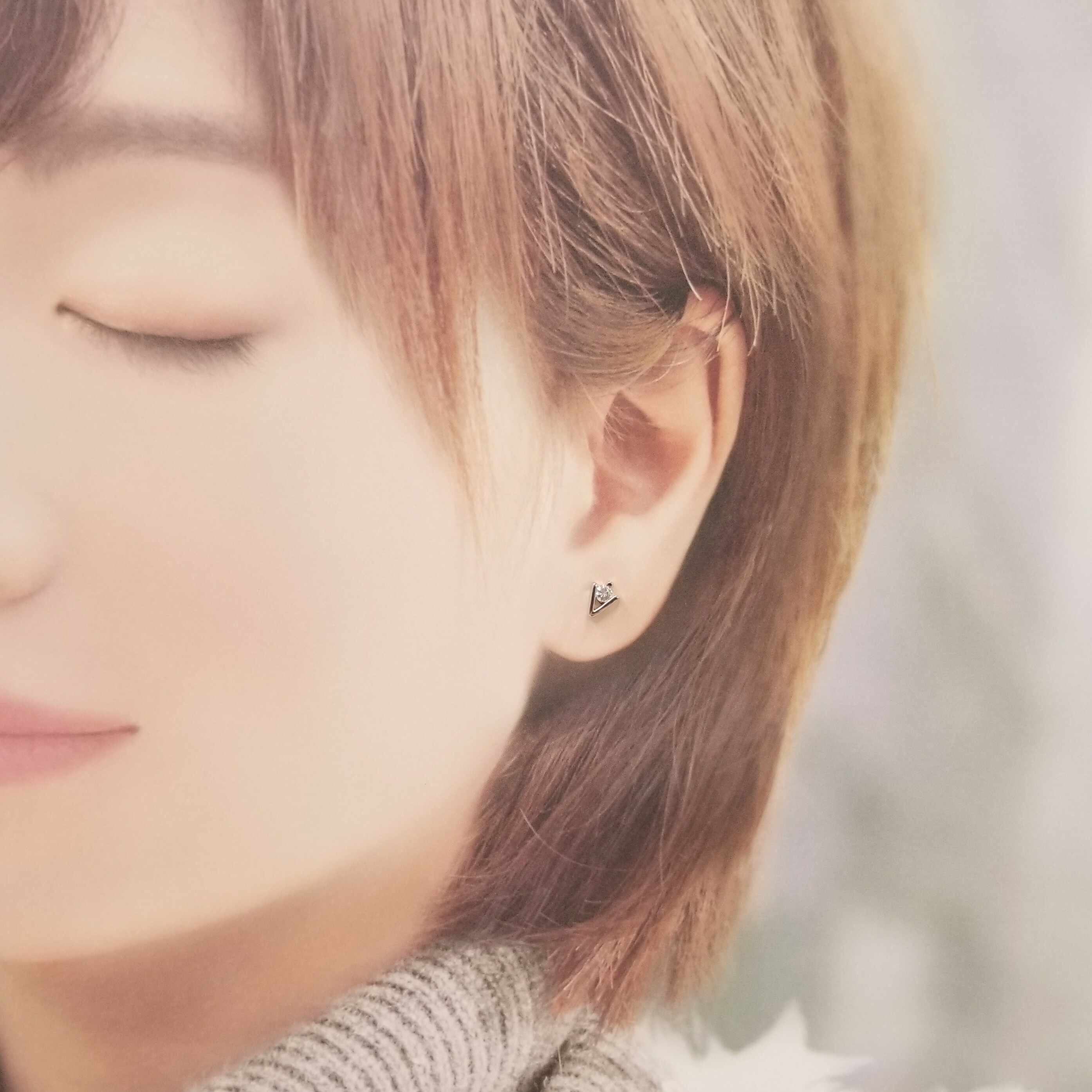 全新18K白金【主石20份鑽石】耳環