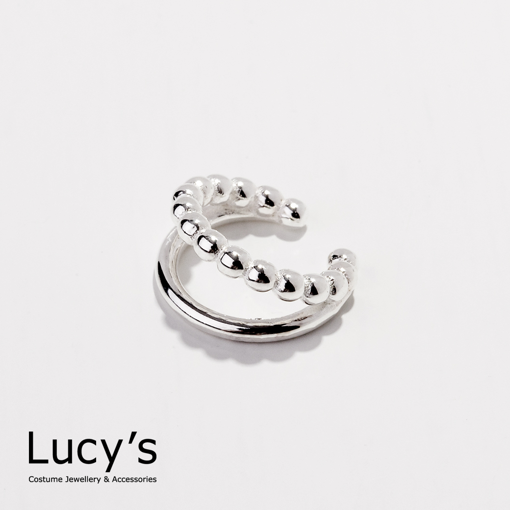 925純銀 不對稱小圓珠 耳骨夾 (103891)