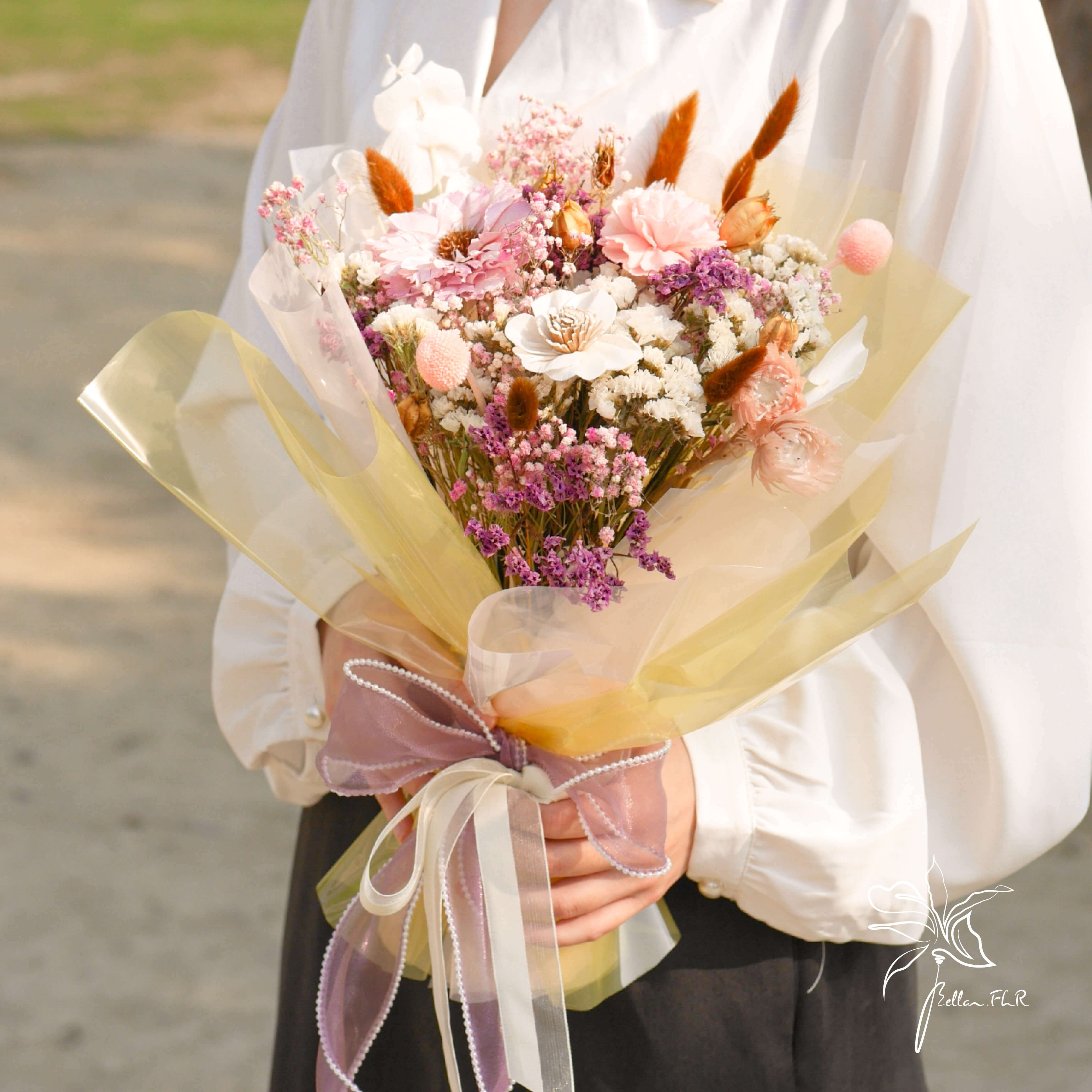 【愛如朝陽】乾燥康乃馨花束