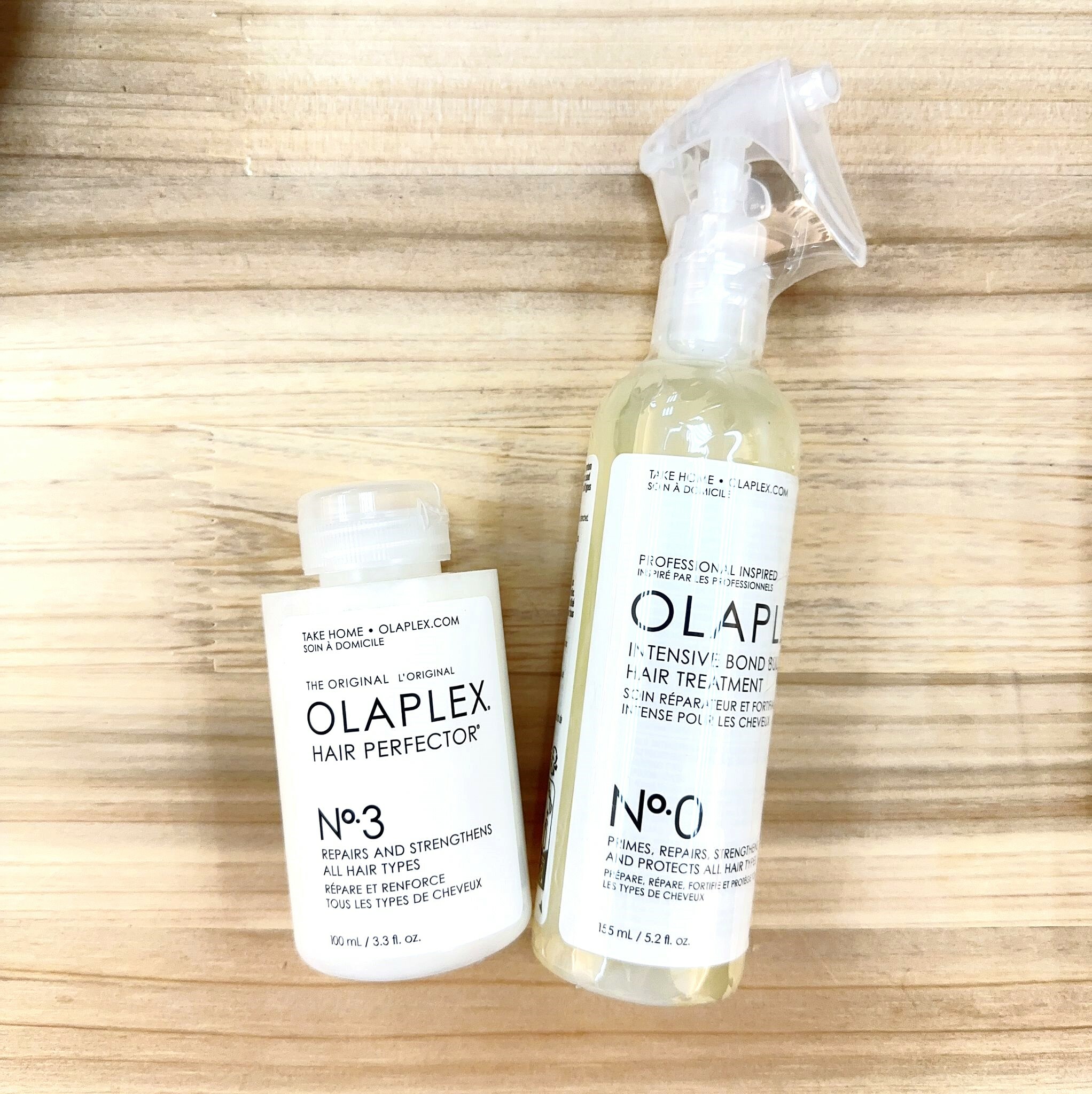 OLAPLEX No.3 Hair Perfector 100ml + No. 0 Intensive Bond Building Hair Treatment 155ml