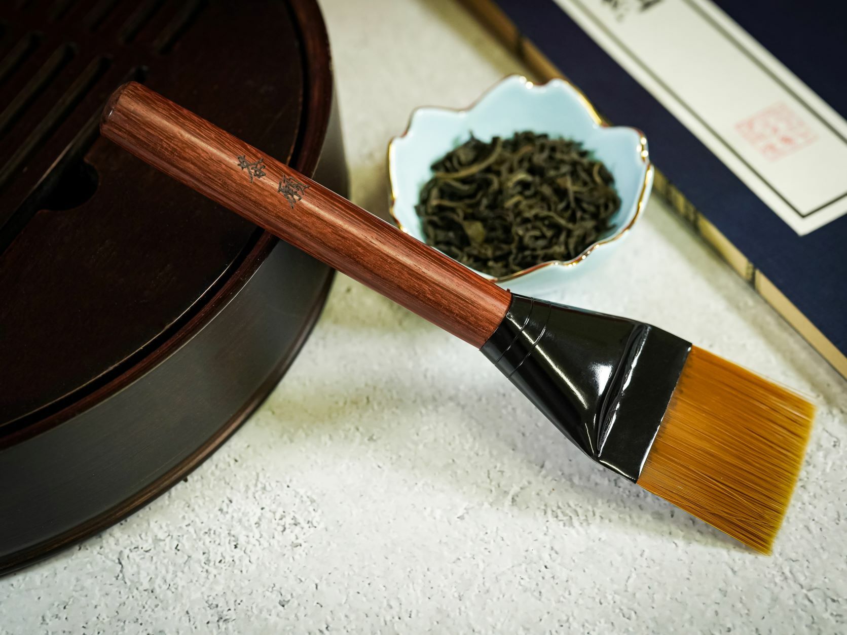 Cha Yuen - Flat Head Ebony/Rosewood Tea Brush