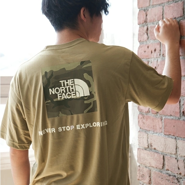 日本代購 THE NORTH FACE 北臉 迷彩印花 方塊 上衣 短袖 TEE 四色 APR-