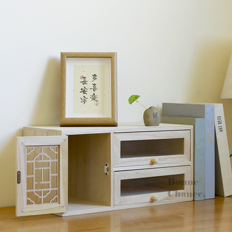 日系古風單門兩抽收納櫃