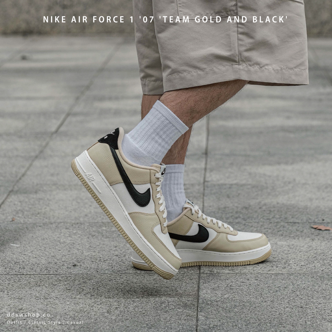 Nike AF 1 'Team Gold and Black' 黑金拼接奶油黑勾DV7186-700